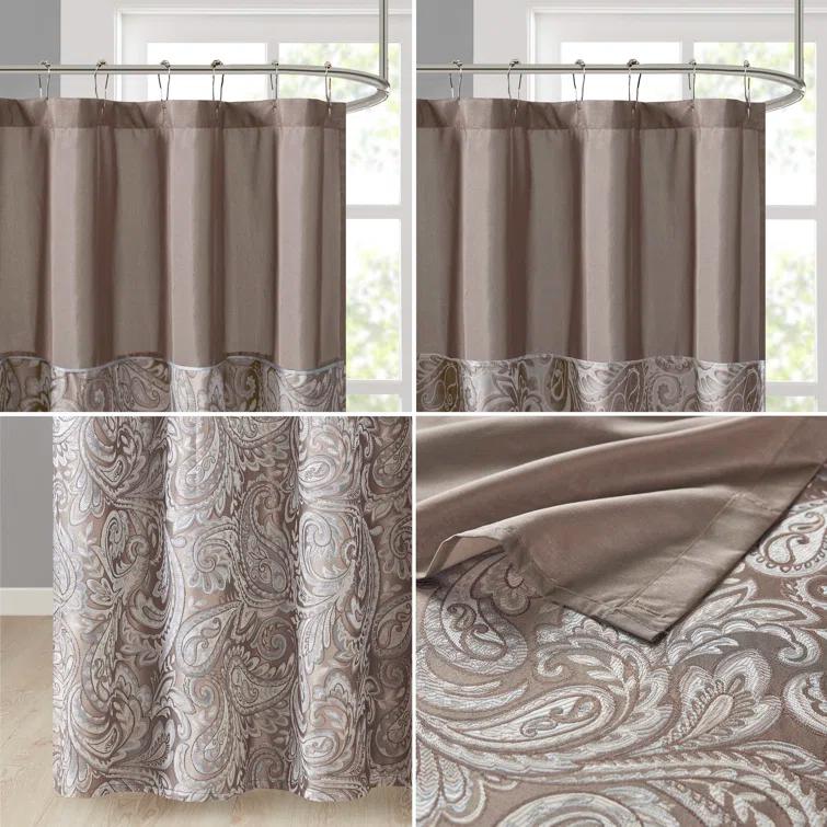 Madison Park Aubrey Paisley Jacquard Shower Curtain