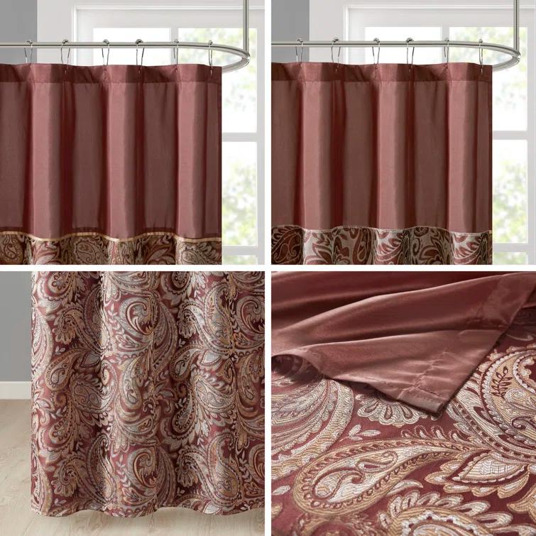 Madison Park Aubrey Paisley Jacquard Shower Curtain