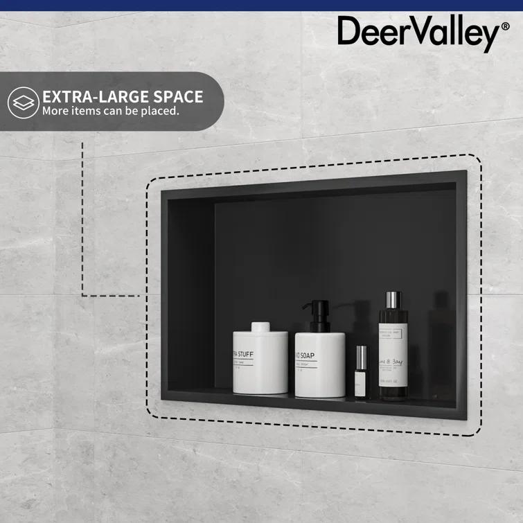 25" W × 14" H Stainless Steel Wall Niche Rectangular Recessed Shower Niche