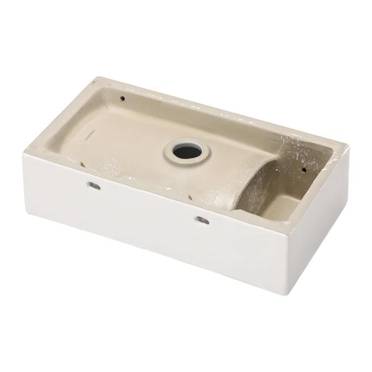 Lordear LGP1810-11 Lordear 10'' White Ceramic Rectangular Bathroom Sink
