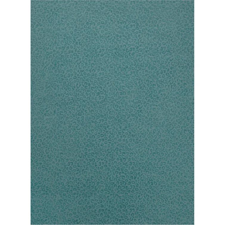 Leopardess Dusty Turquoise Hand-Tufted Responsible Wool Rug
