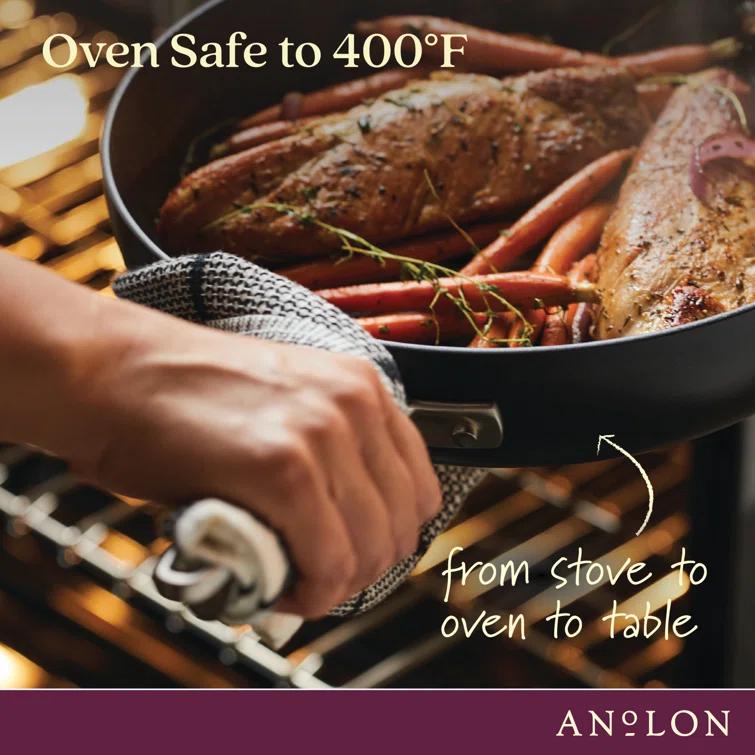 Anolon Advanced Home Hard Anodized Nonstick Frying Pan Set, 10.25 Inch And 12.75 Inch, 2-Piece