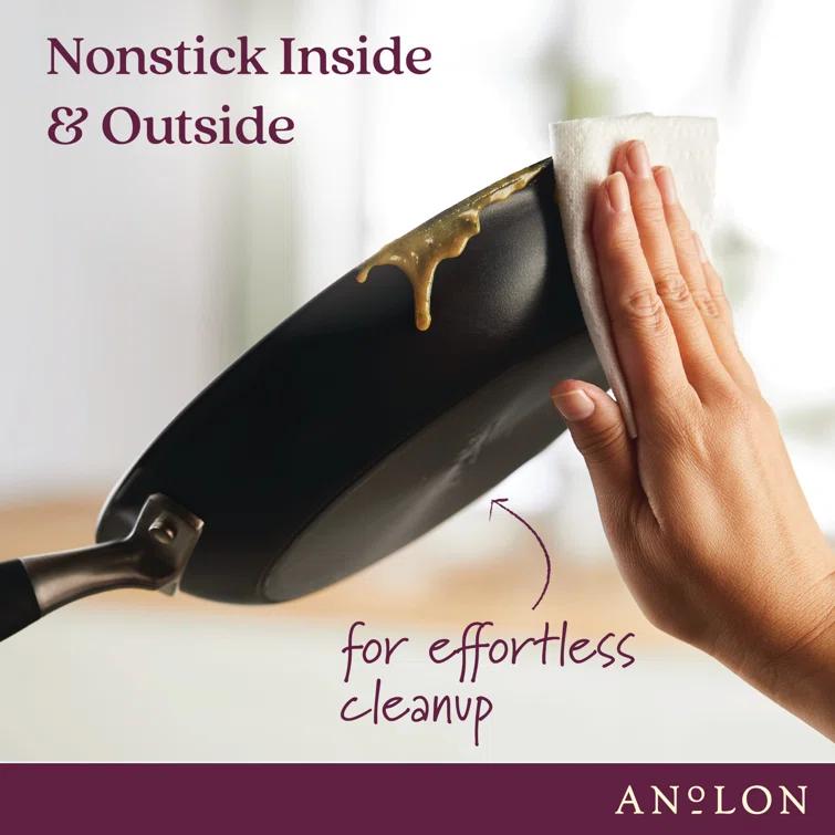 Anolon Advanced Home Hard Anodized Nonstick Frying Pan Set, 10.25 Inch And 12.75 Inch, 2-Piece