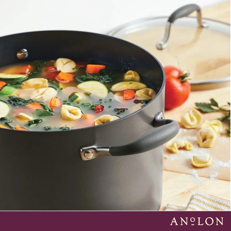 Anolon Anolon Advanced Home Hard Anodized Nonstick Stockpot With Lid, 10 Quart