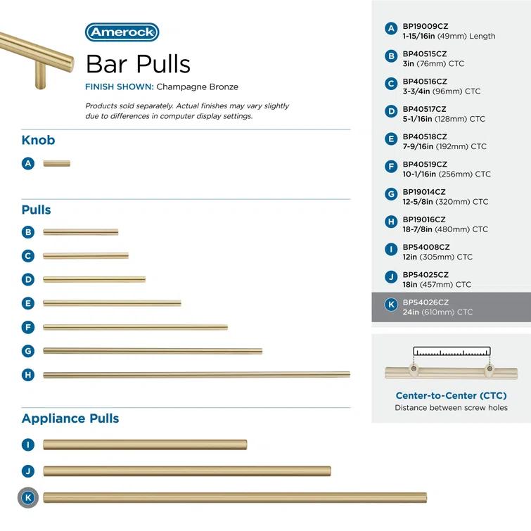 Bar Pulls 12 5/8" Center to Center Bar Pull