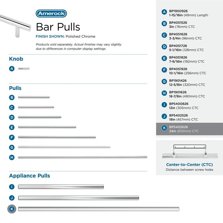 Bar Pulls 12 5/8" Center to Center Bar Pull