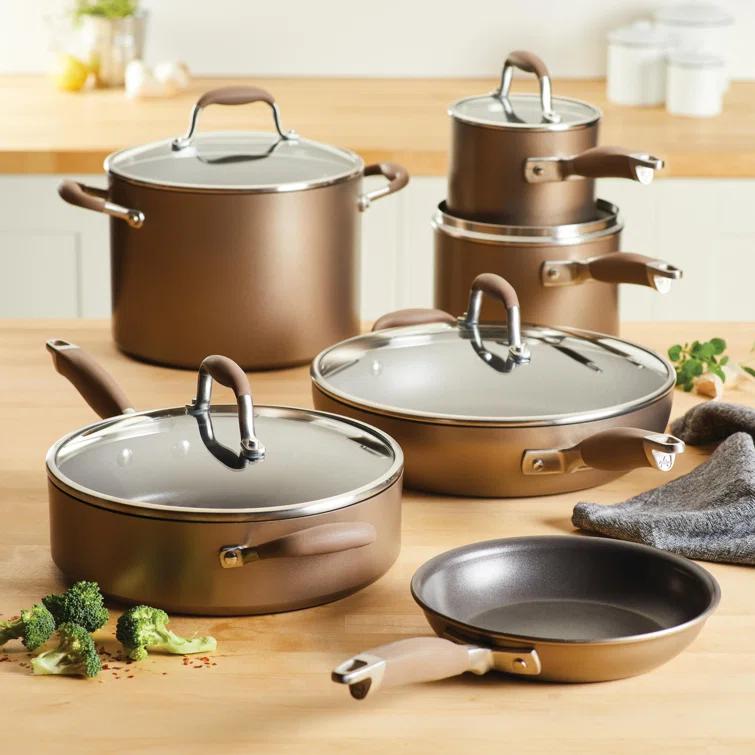 Anolon Anolon Advanced Home Hard Anodized Nonstick Cookware Set, 11 Piece
