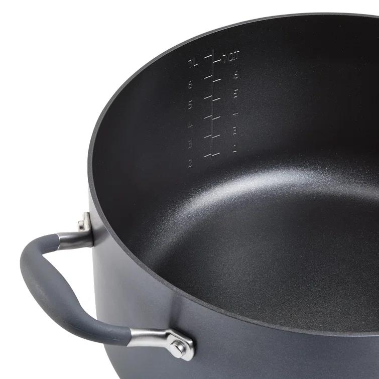 Anolon Anolon Advanced Home Hard Anodized Nonstick Wide Stockpot With Steamer Insert Set, 3-Piece,  8.5-Quart