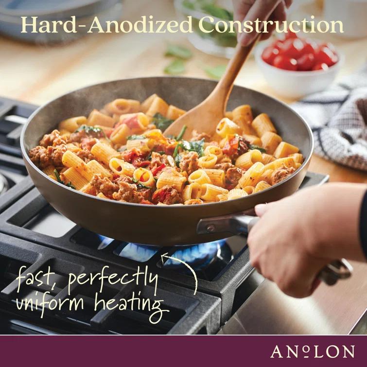 Anolon Anolon Advanced Home Hard Anodized Nonstick Deep Frying Pan / Skillet with Lid, 12 Inch