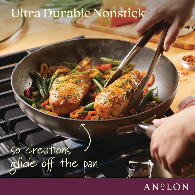 Anolon Anolon Advanced Home Hard Anodized Nonstick Deep Frying Pan / Skillet with Lid, 12 Inch