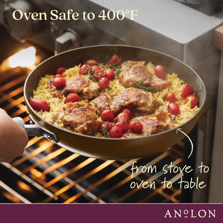 Anolon Anolon Advanced Home Hard Anodized Nonstick Deep Frying Pan / Skillet with Lid, 12 Inch
