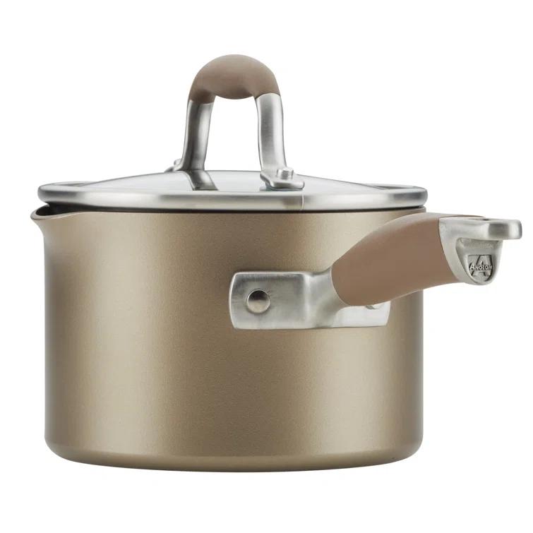 Anolon Anolon Advanced Home Hard Anodized Nonstick Saucepan With Straining Lid, 2 Quart