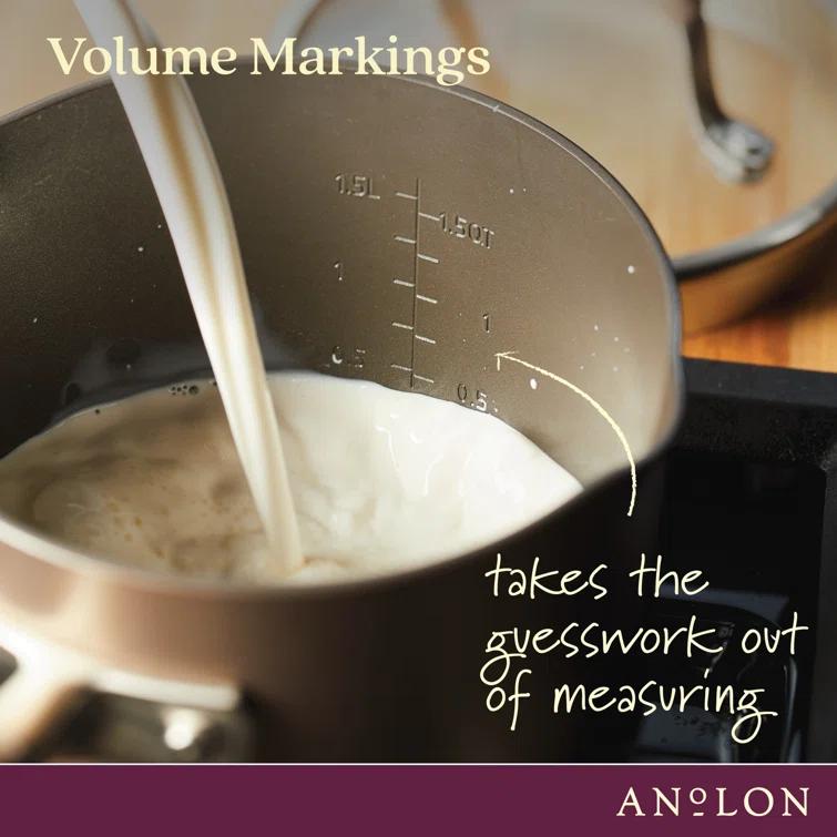 Anolon Anolon Advanced Home Hard Anodized Nonstick Saucepan With Straining Lid, 2 Quart