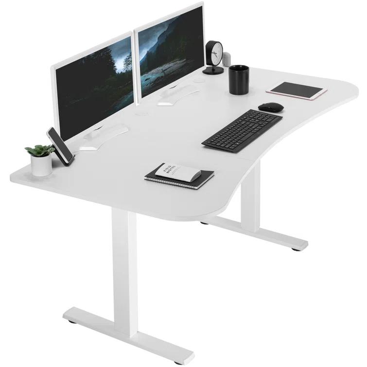 VIVO Single Motor Electric Desk with Push Button Memory Controller