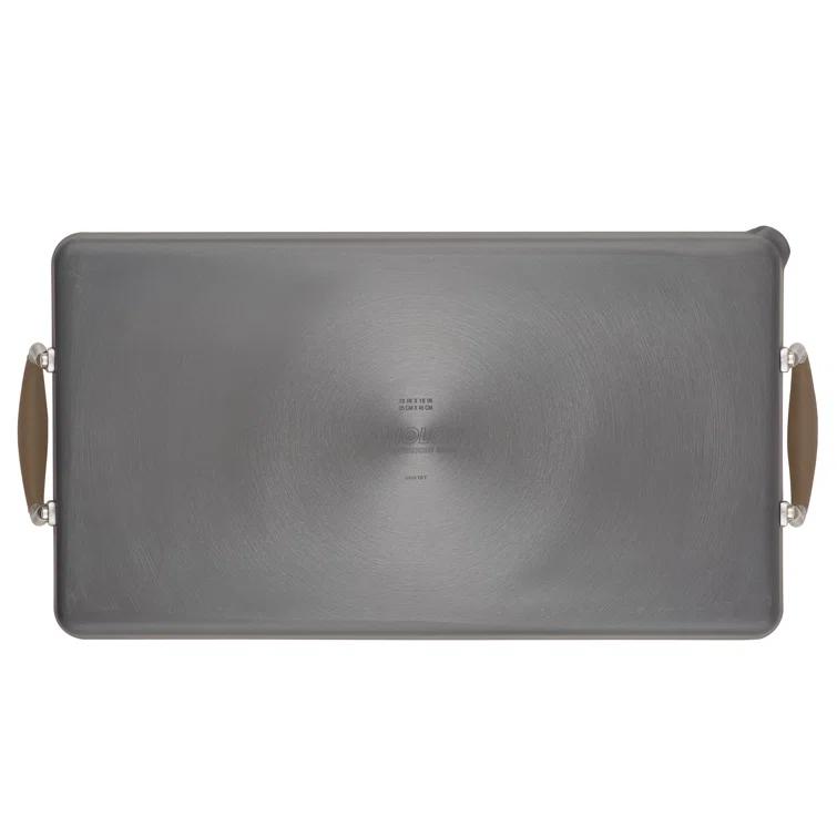Anolon Advanced Home 10"x18" Double Burner Griddle Bronze: Nonstick, Hard Anodized, Oven-Safe, Silicone Handle