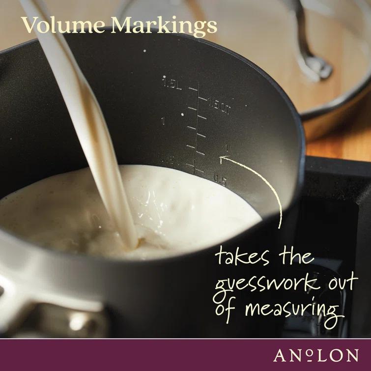 Anolon Anolon Advanced Home Hard Anodized Nonstick Saucepan With Straining Lid, 2 Quart
