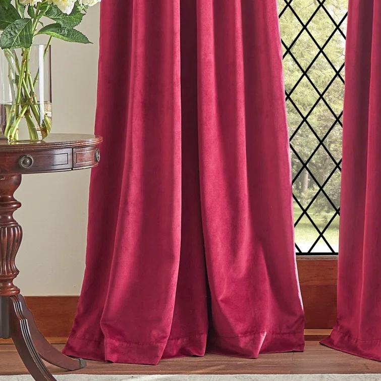 Martha Stewart Lucca Velvet Solid Max Blackout Rod Pocket Curtain Panel Pair (Set of 2) (Set of 2)
