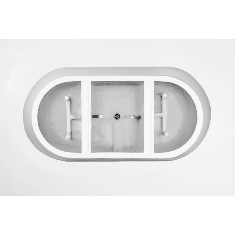 Iris 59" x 30" Freestanding Soaking Acrylic Bathtub