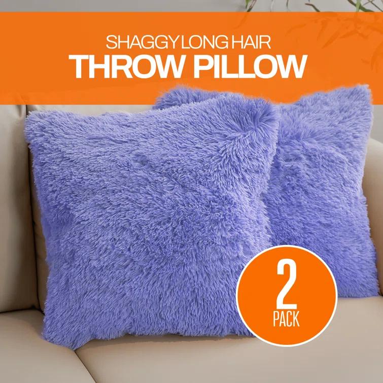 Cheer Collection Faux Fur Throw Pillow (Set of 2)