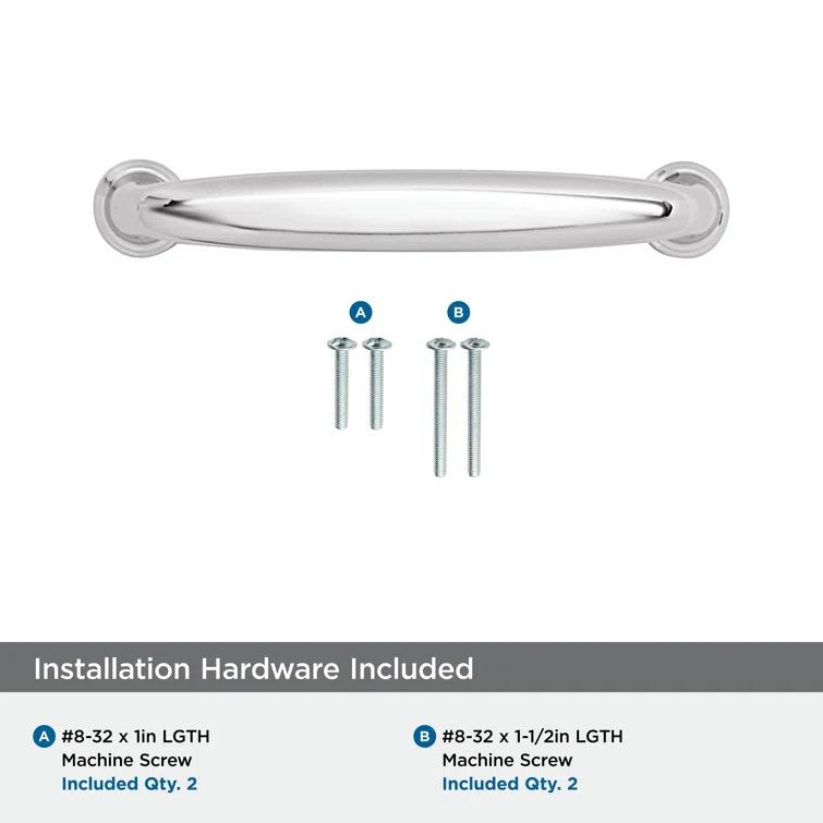 Kane 3-3/4 inch (96mm) Center-to-Center Polished Chrome Cabinet Pull