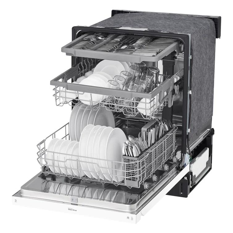 LG 24 in. PrintProof Stainless Steel Front Control Dishwasher with QuadWash, 3rd Rack & Dynamic Dry, 48 dBA