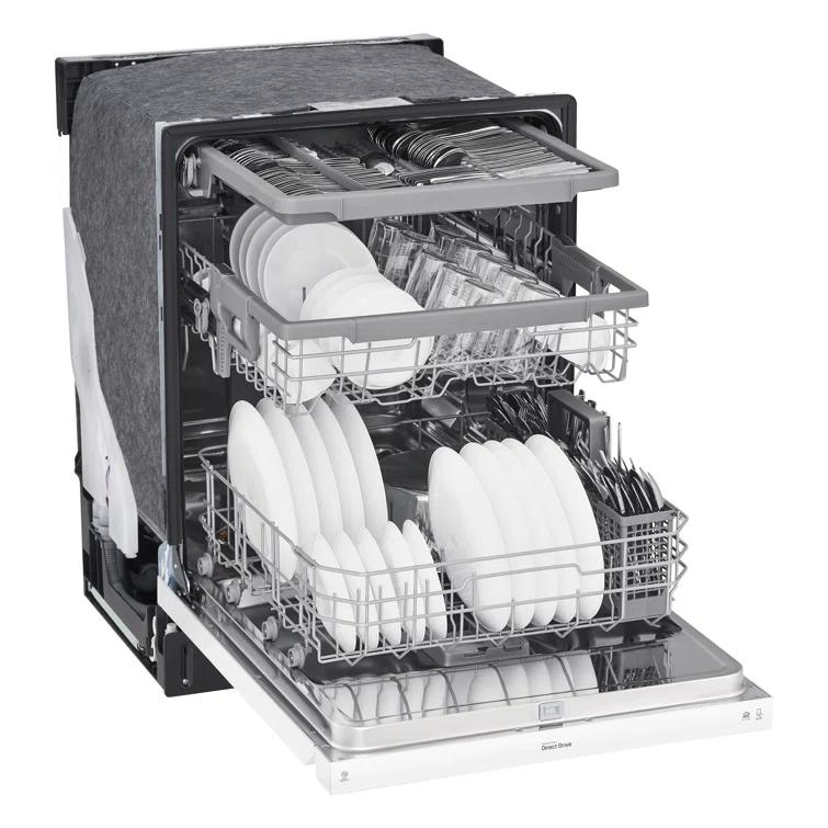 LG 24 in. PrintProof Stainless Steel Front Control Dishwasher with QuadWash, 3rd Rack & Dynamic Dry, 48 dBA