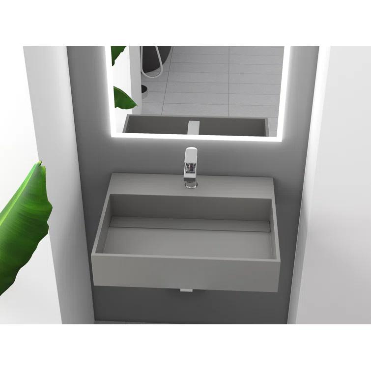 Juniper 24" Floating Minimalist Bathroom Sink with Concealed Drain