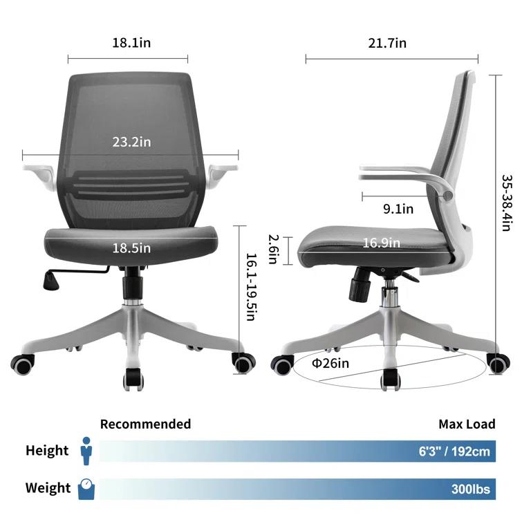 Sihoo Ergonomic Office Chair with Flip-Up Armrests for Small Spaces, Mesh Conference Chair & Reviews | Wayfair