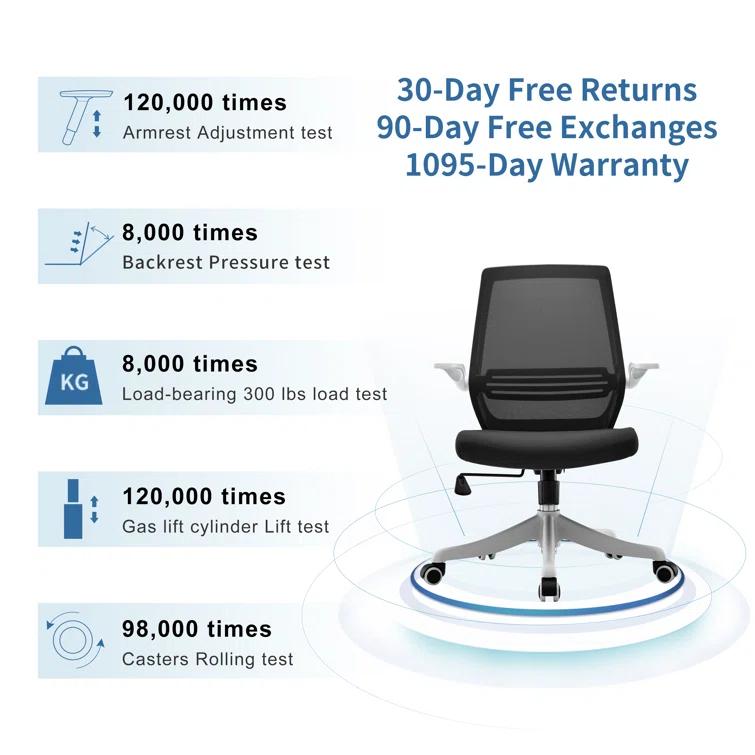 Sihoo Sihoo Ergonomic Office Chair with Flip-Up Armrests for Small Spaces, Mesh Conference Chair