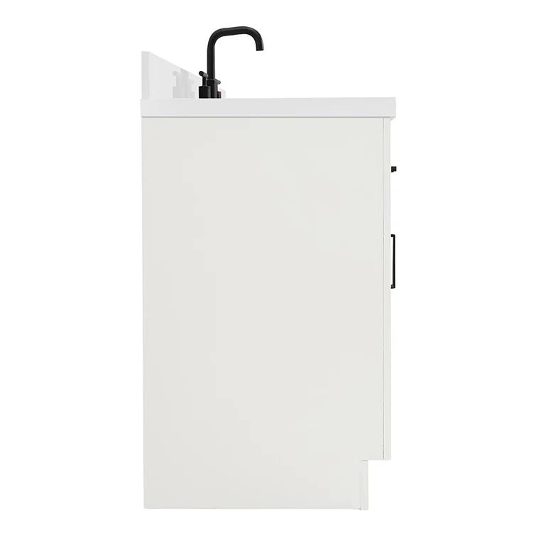Thornaby 30'' Solid Wood Single Bathroom Vanity with 1.5'' White Quartz Top, Oval Sink