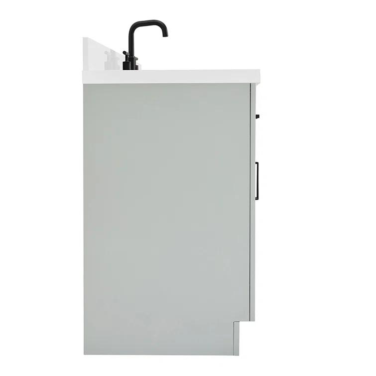 Thornaby 30'' Solid Wood Single Bathroom Vanity with 1.5'' White Quartz Top, Oval Sink