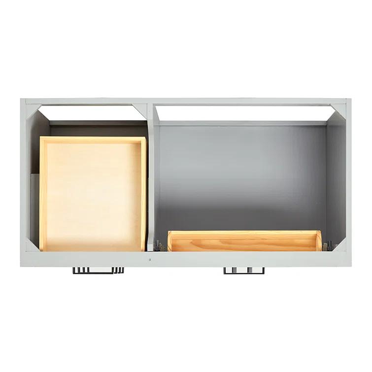 Wildon Home® Tidworth 42'' Solid Wood Single Bathroom Vanity with 1.5'' White Quartz Top, Right Offset Rectangular Sink