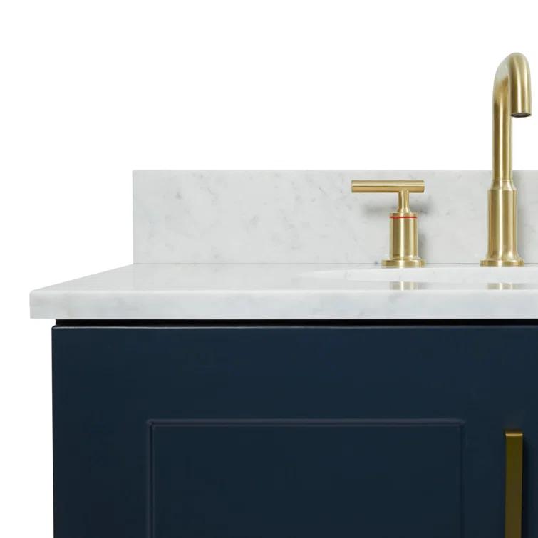 ARIEL Monrow 73 Double Sink Bathroom Vanity with Italian Carrara Marble Top