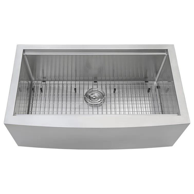 Ruvati 36-inch Apron-front Workstation Farmhouse Kitchen Sink 16 Gauge Stainless Steel Single Bowl