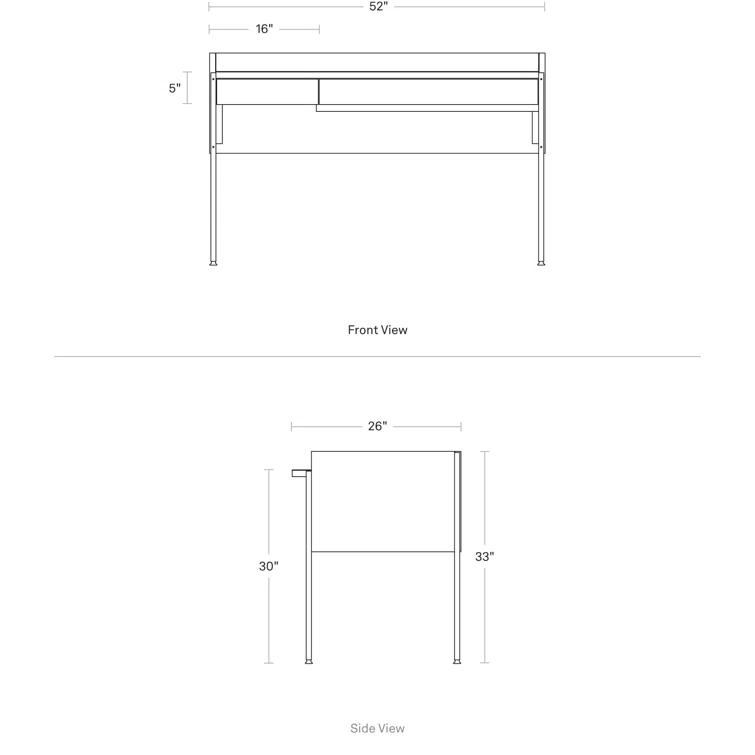 Tabloid Solid Wood Top Writing Desk