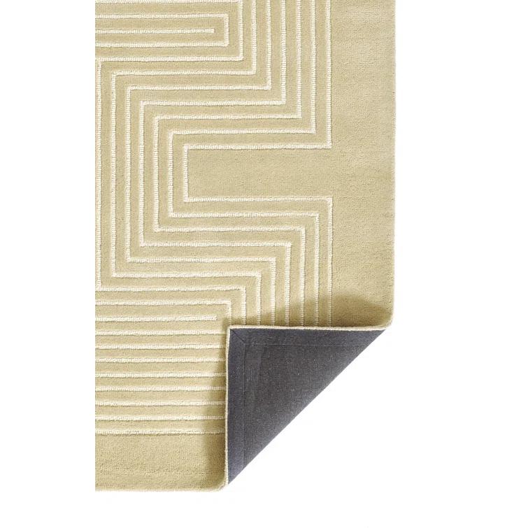 Momeni 3'6"x5'6" Simba Geometric Handtufted Area Rug Beige: Wool, Medium Pile, Abstract Pattern, Indoor Use
