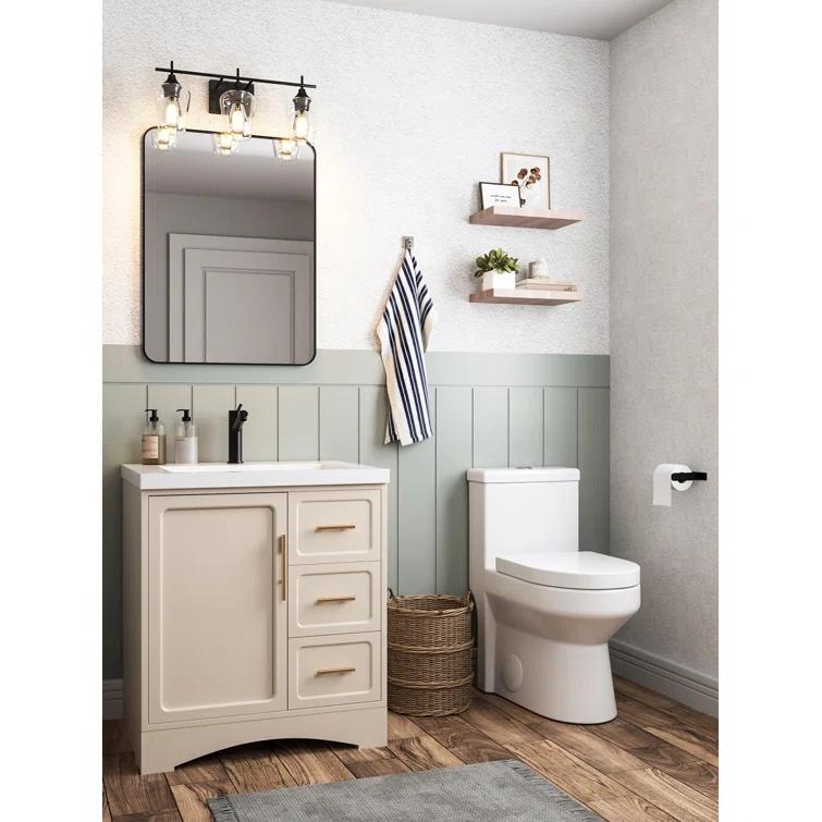 DeerValley Liberty Compact Toilets One-Piece Toilet With High-Efficiency Flush Round Toilet for Space-Saving Floor Mounted (Seat Included)