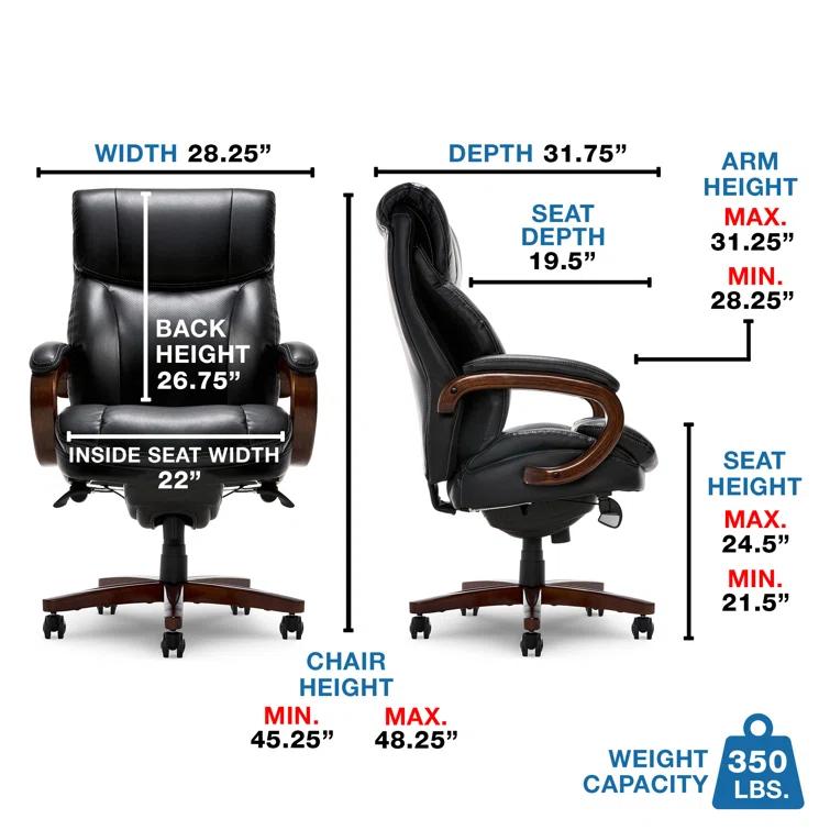 La-Z-Boy Trafford Big and Tall Executive Ergonomic Office Chair with AIR Lumbar Technology