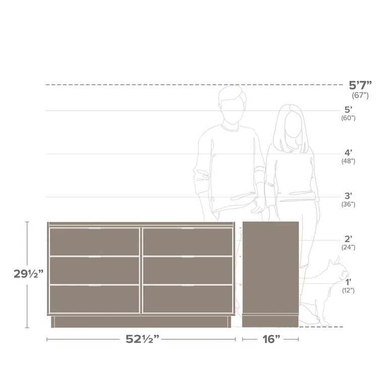 Chaunta 52.5'' W 6 - Drawer Dresser
