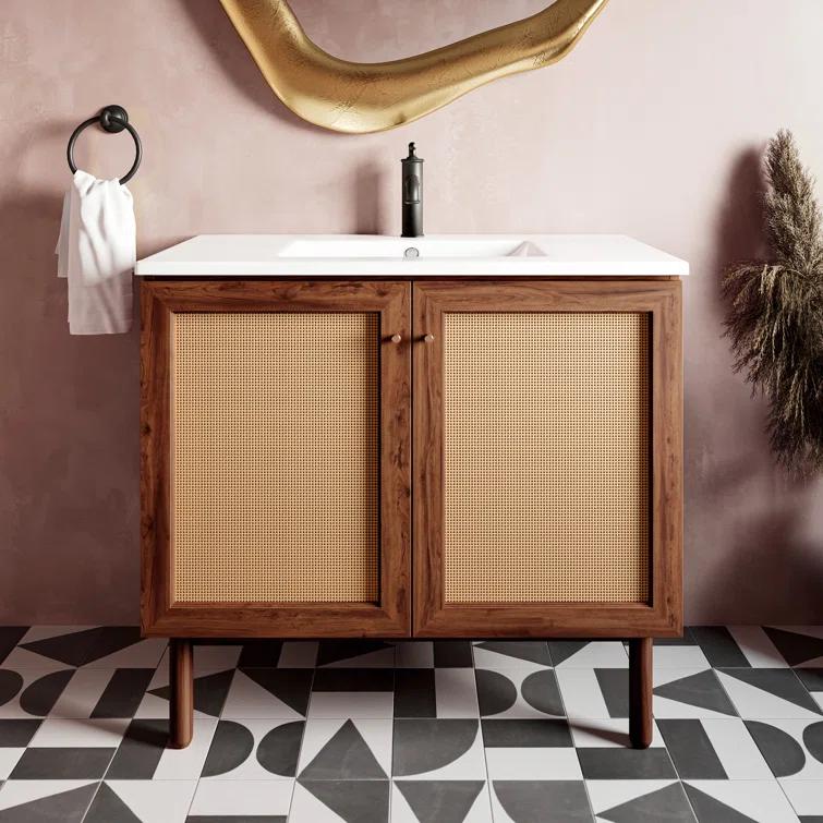 SM-BV663 Classe 36" Freestanding Bathroom Vanity in Golden Oak with Sink Top