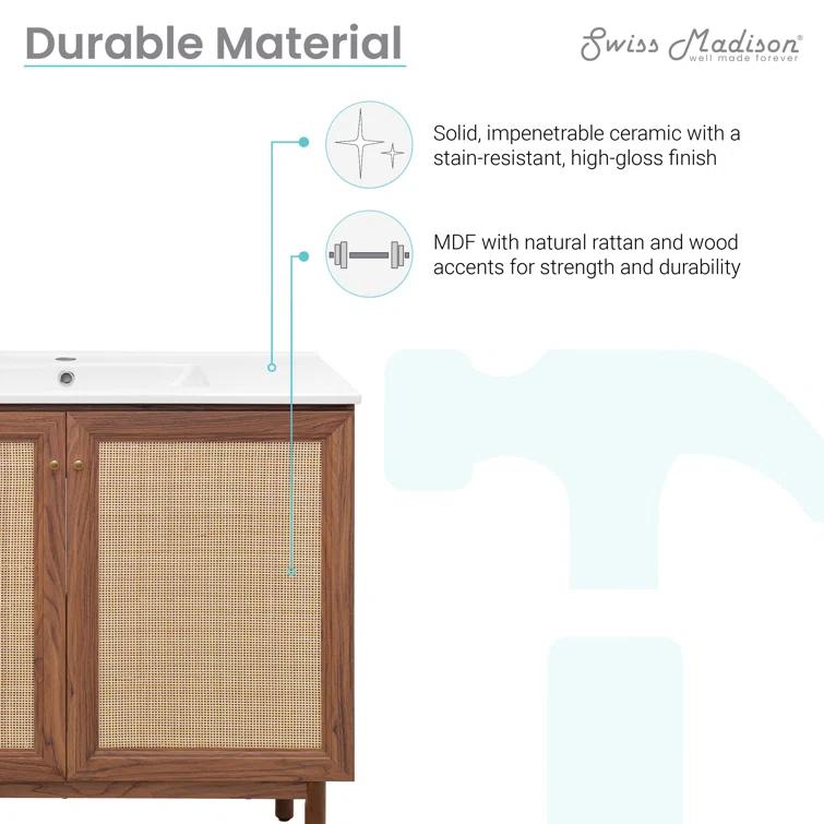 SM-BV663 Classe 36" Freestanding Bathroom Vanity in Golden Oak with Sink Top