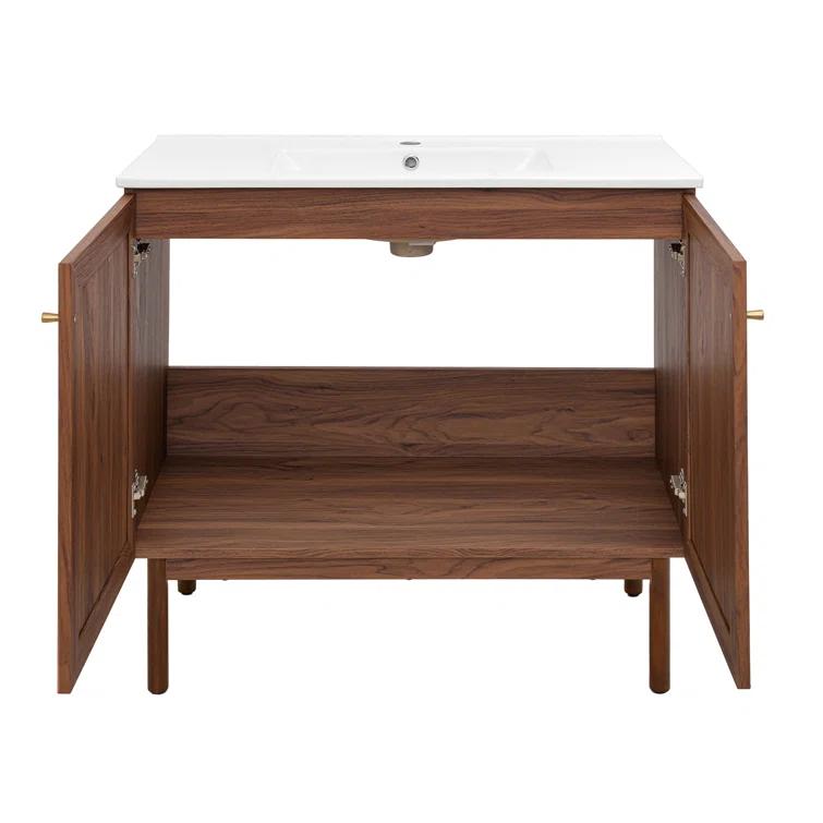 SM-BV663 Classe 36" Freestanding Bathroom Vanity in Golden Oak with Sink Top