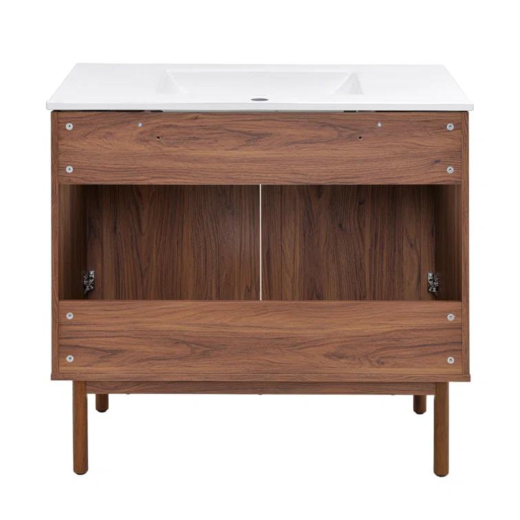 SM-BV663 Classe 36" Freestanding Bathroom Vanity in Golden Oak with Sink Top