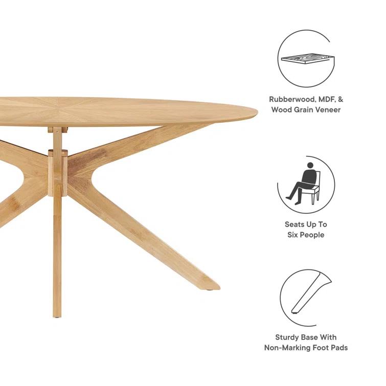 Crossroads 47" Round Wood Dining Table by Modway