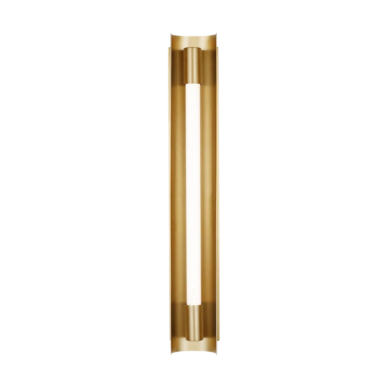 Burnished Brass Outdoor LED Wall Light with White Acrylic Diffuser