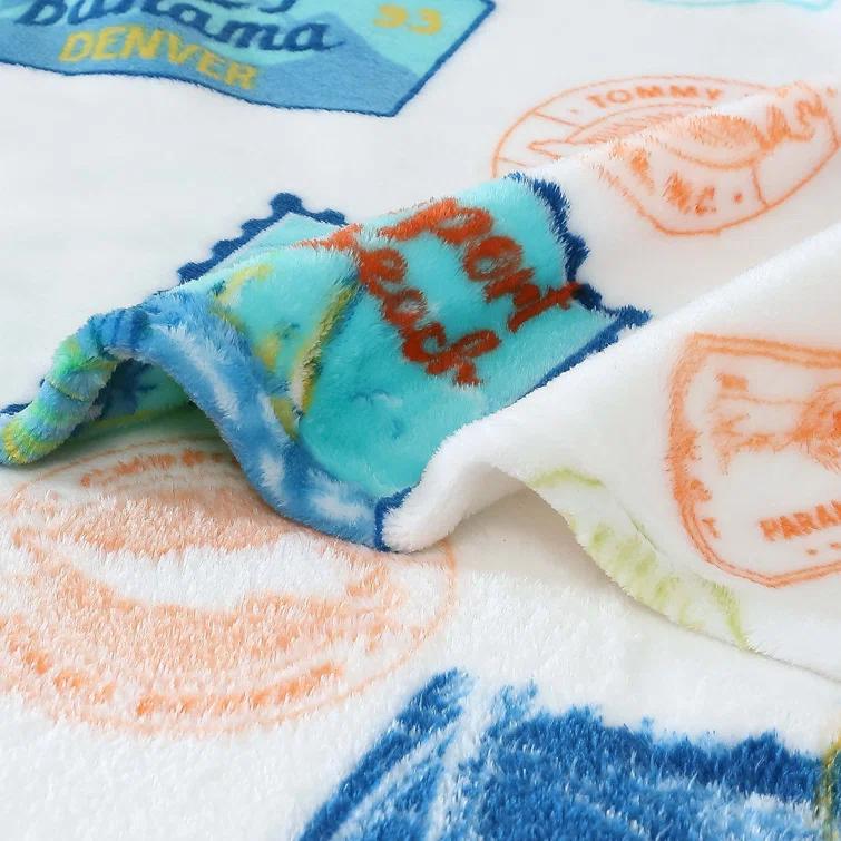 Tommy Bahama Home Wallpaper Leaves Plain Weave / Muslin Throw Blanket