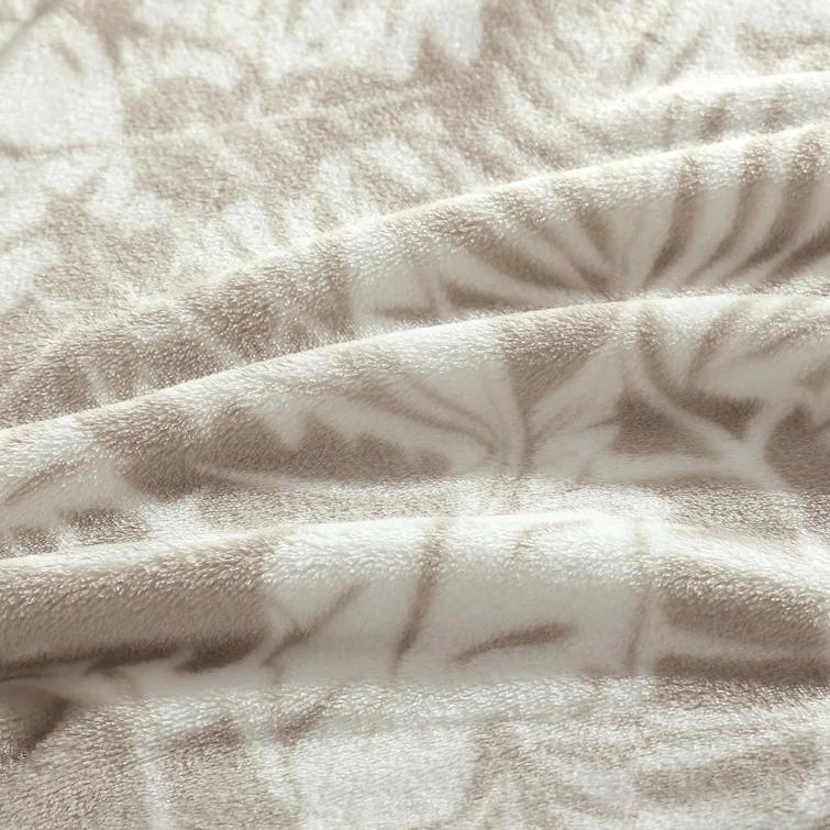 Tommy Bahama Home Wallpaper Leaves Plain Weave / Muslin Throw Blanket