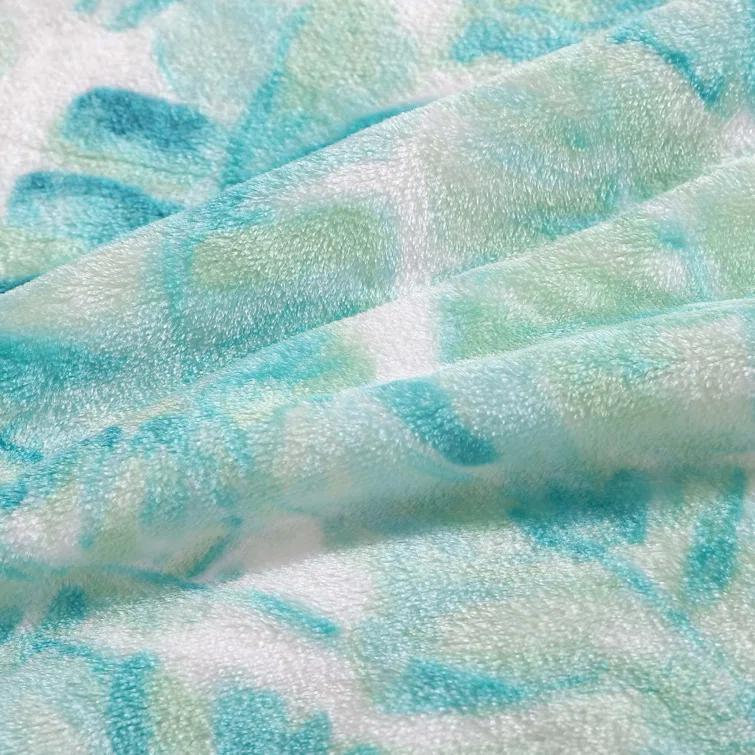 Tommy Bahama Home Wallpaper Leaves Plain Weave / Muslin Throw Blanket