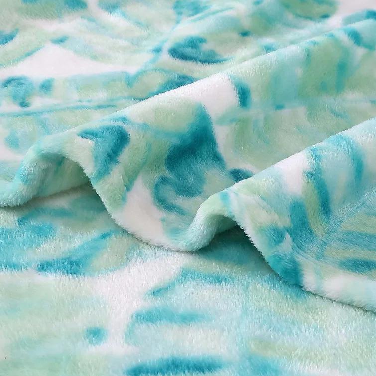 Tommy Bahama Home Wallpaper Leaves Plain Weave / Muslin Throw Blanket
