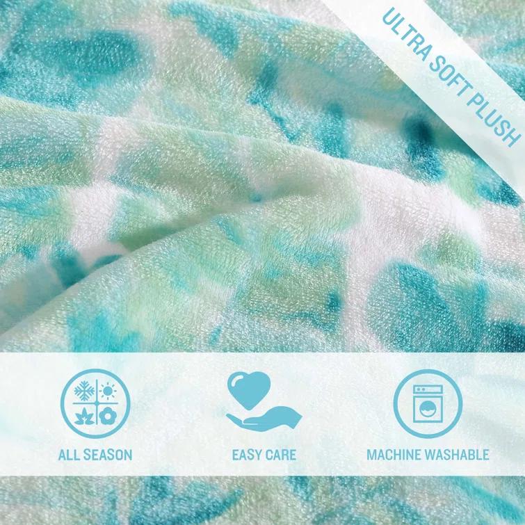 Tommy Bahama Home Wallpaper Leaves Plain Weave / Muslin Throw Blanket